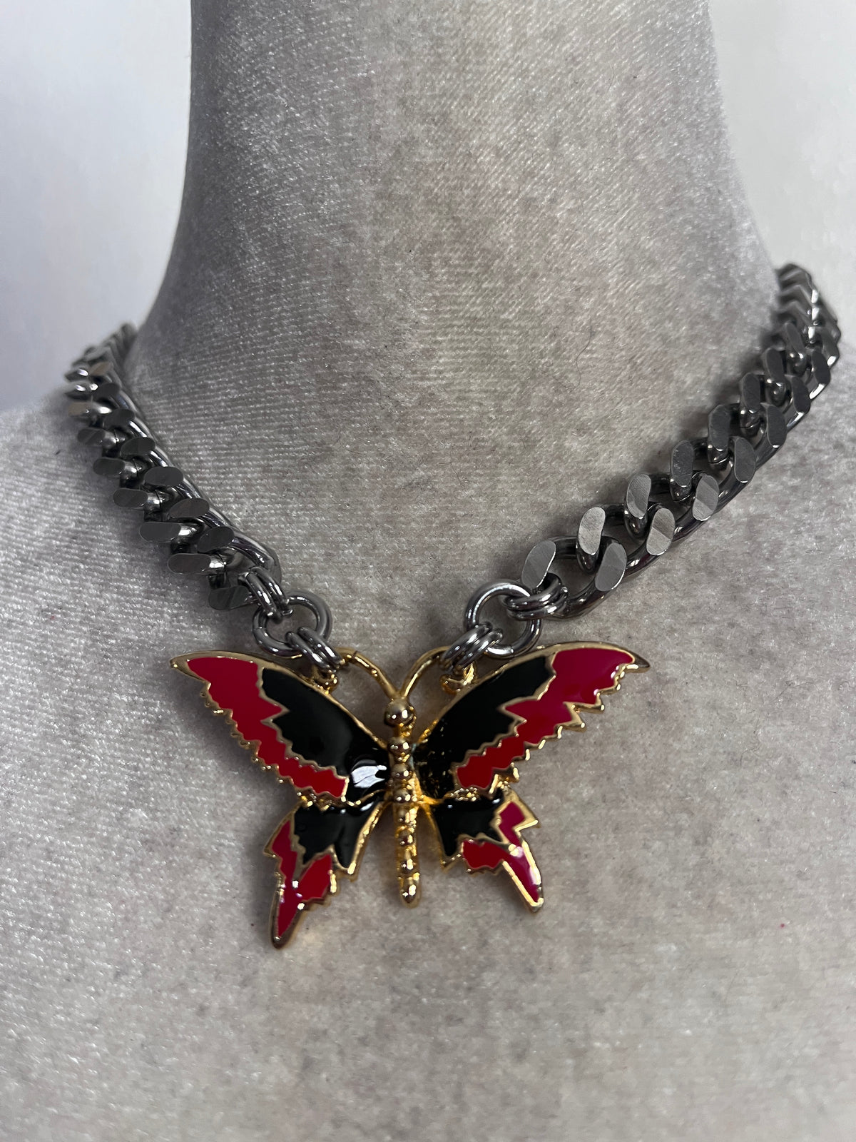 Red & Black butterfly choker