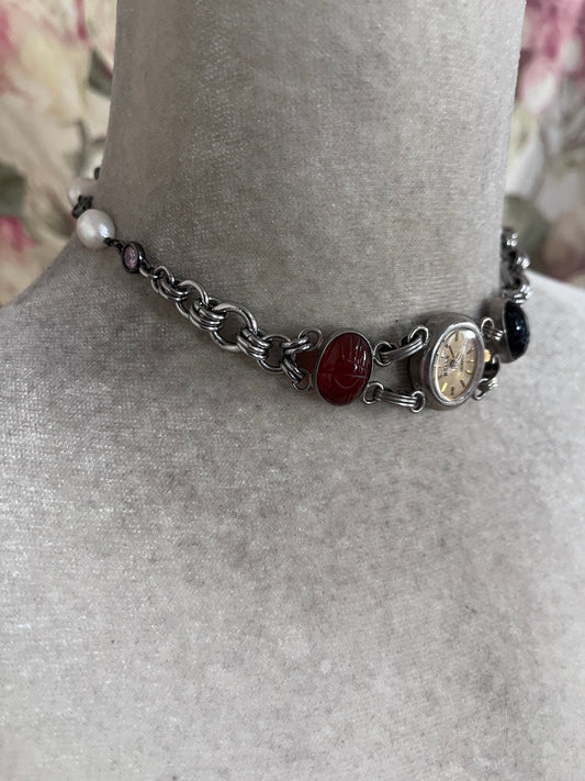 Scarab Watch Choker