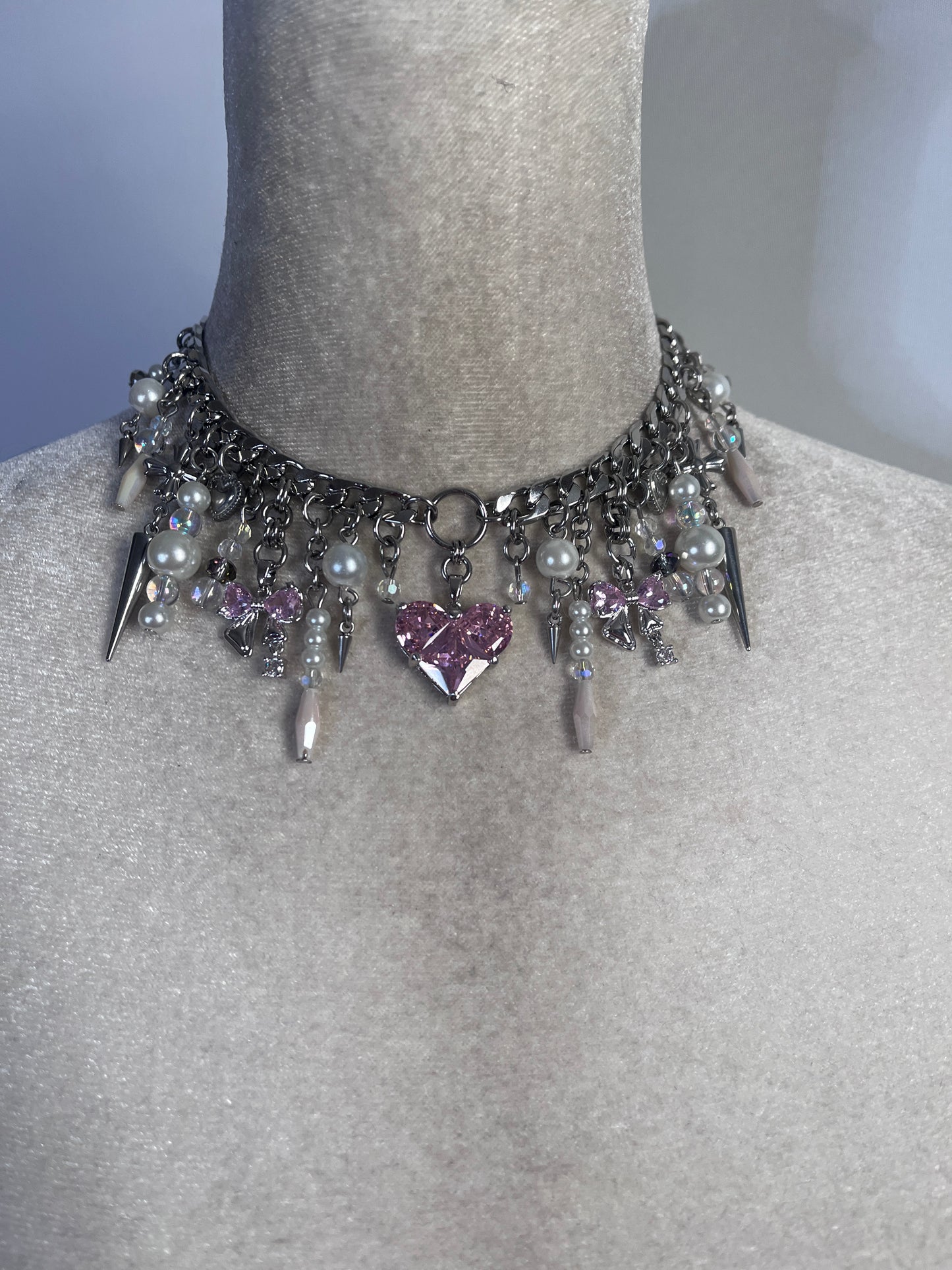 Icy Heart charm choker