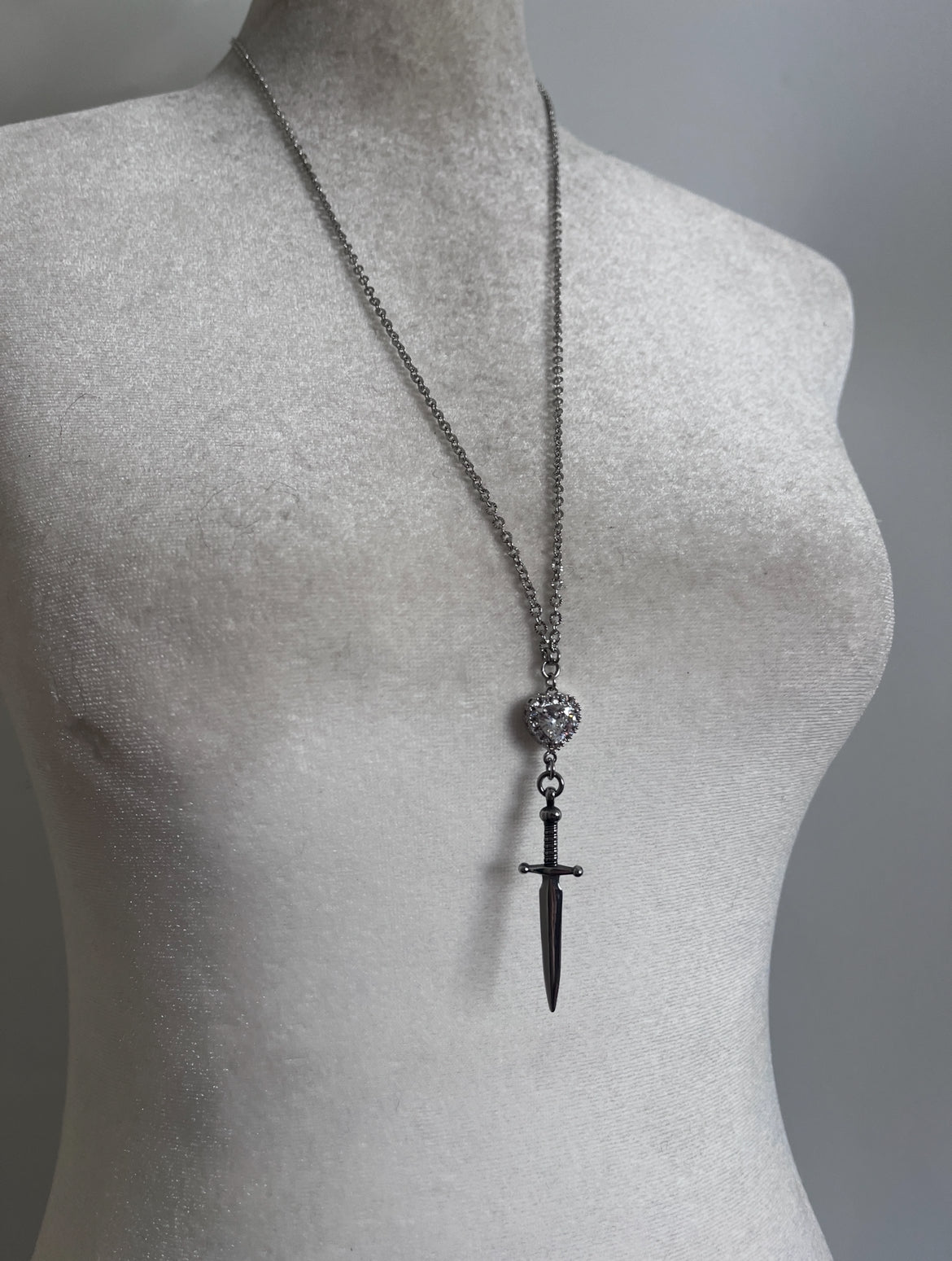 Heart sword necklace
