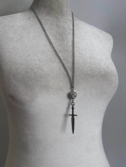 Heart sword necklace