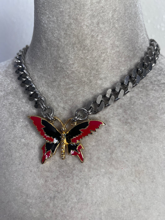 Red & Black butterfly choker