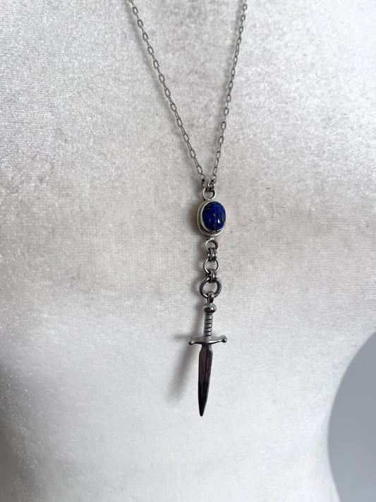Long Lapis Sword Necklace