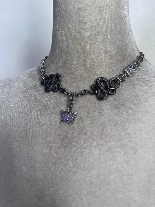 Butterfly & the snakes choker