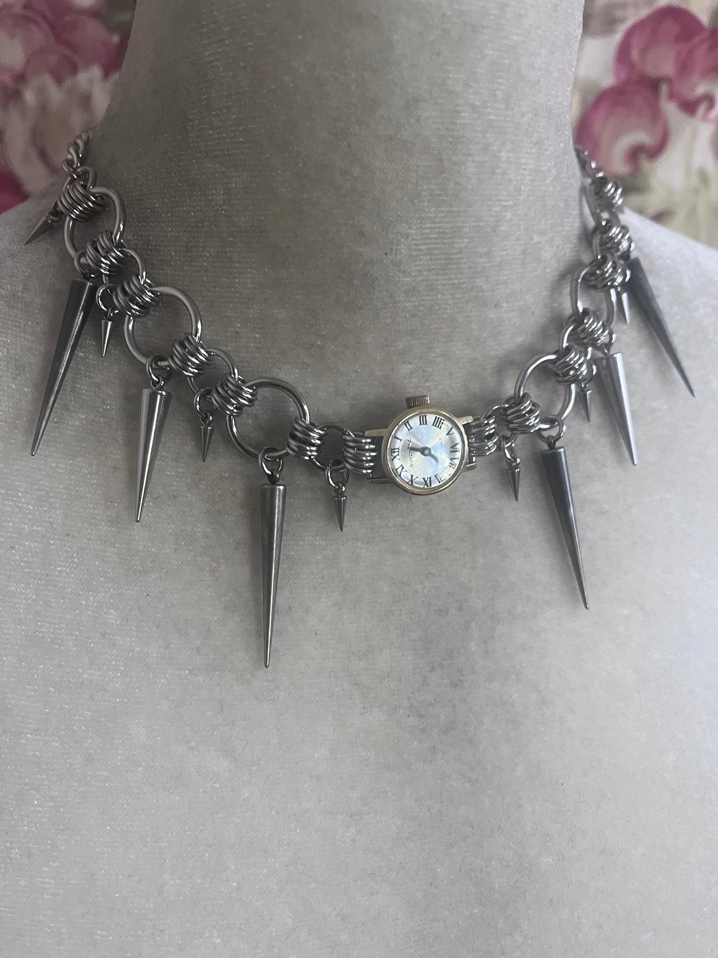 Spiked watch choker