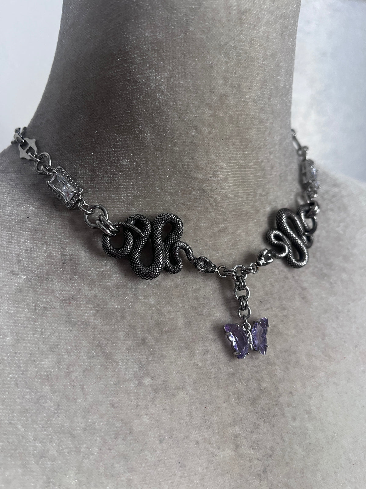 Butterfly & the snakes choker