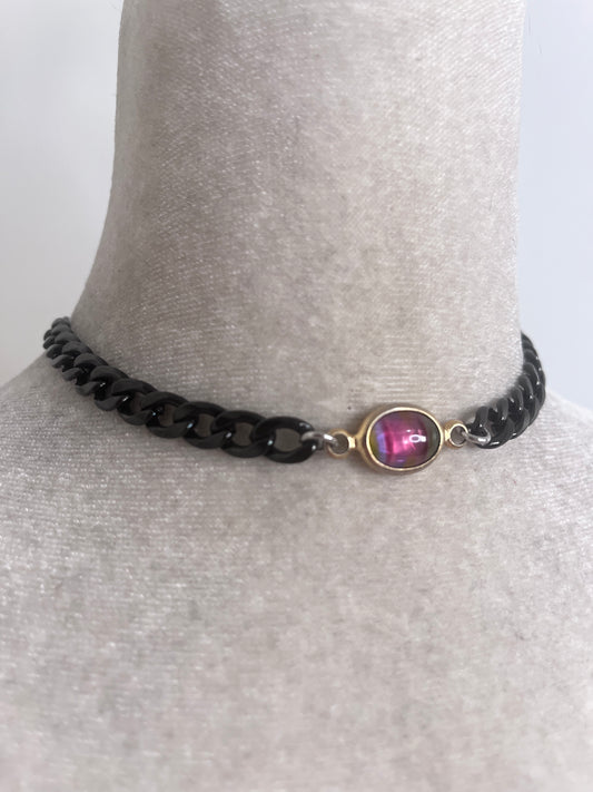 Vintage Rainbow Glass choker