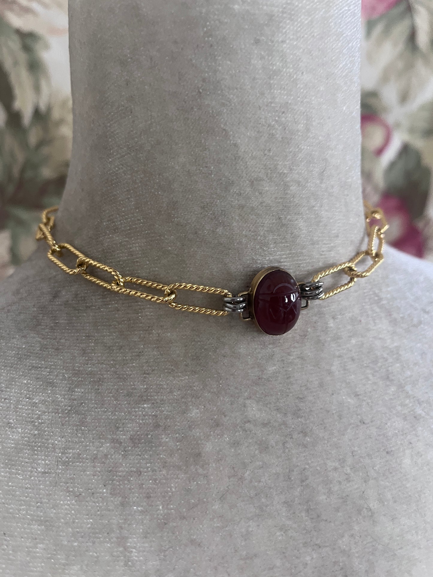 Red Scarab choker