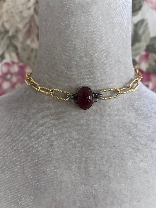 Red Scarab choker