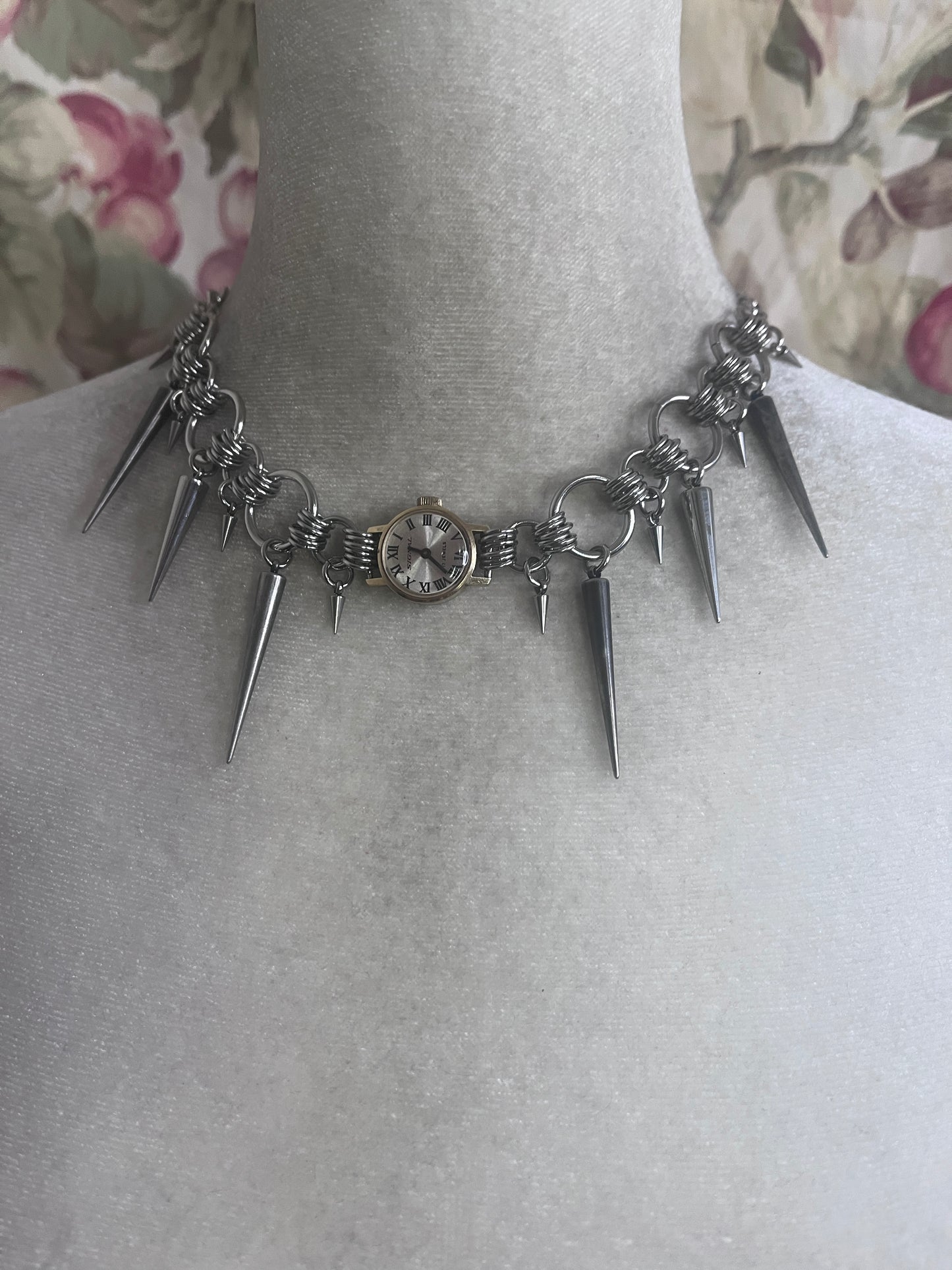 Spiked watch choker