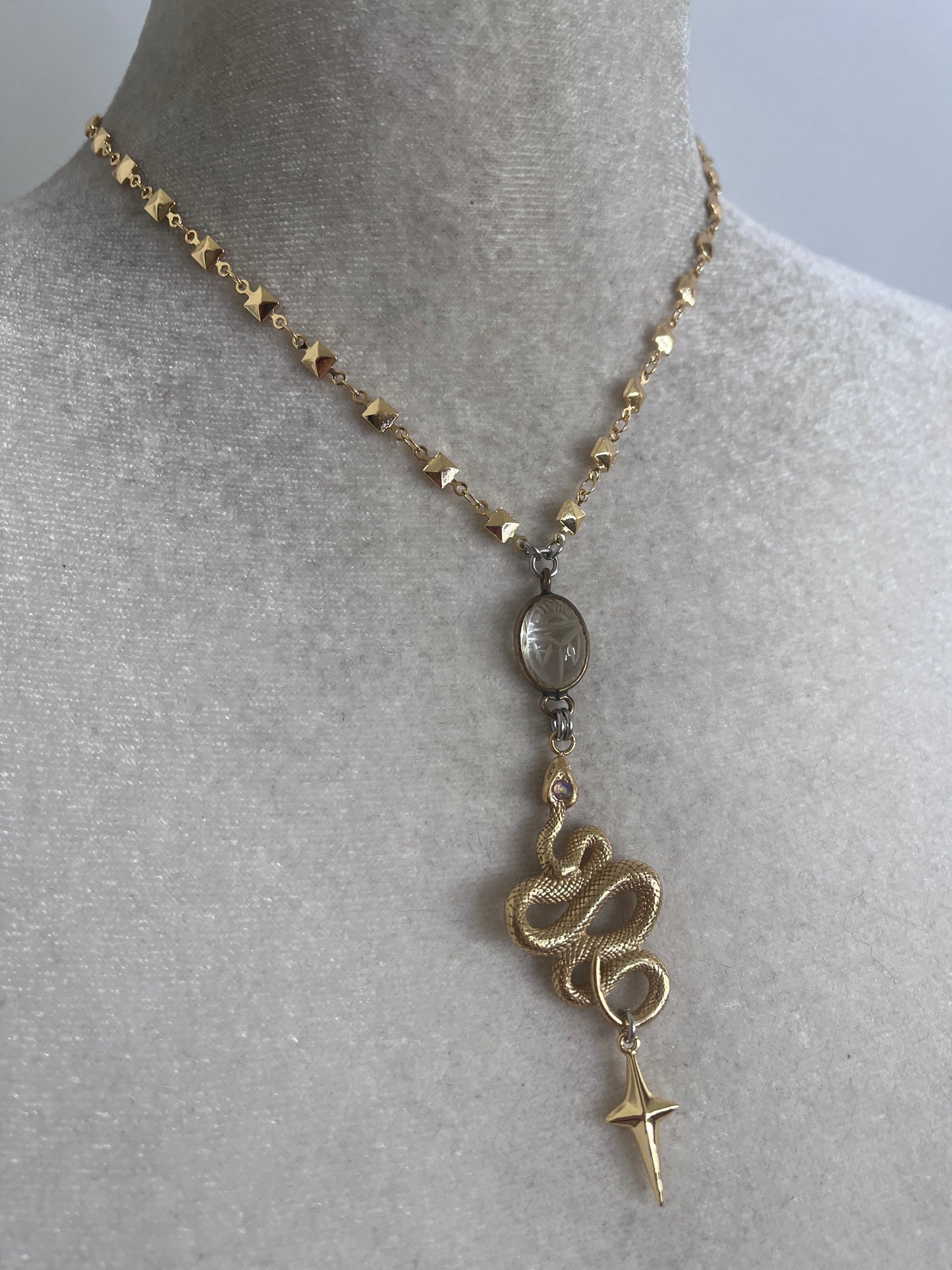 Clear Quartz Snake necklace