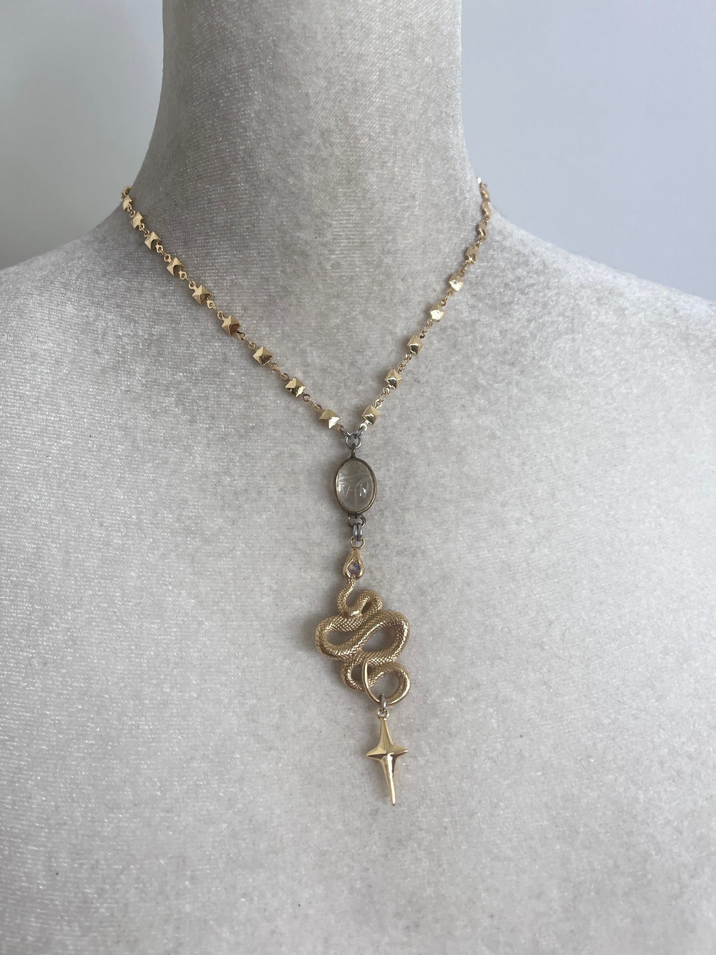 Clear Quartz Snake necklace