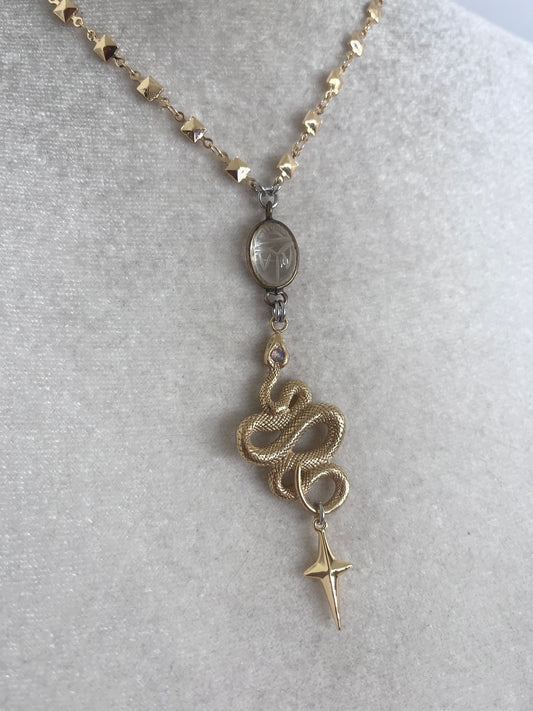 Clear Quartz Snake necklace