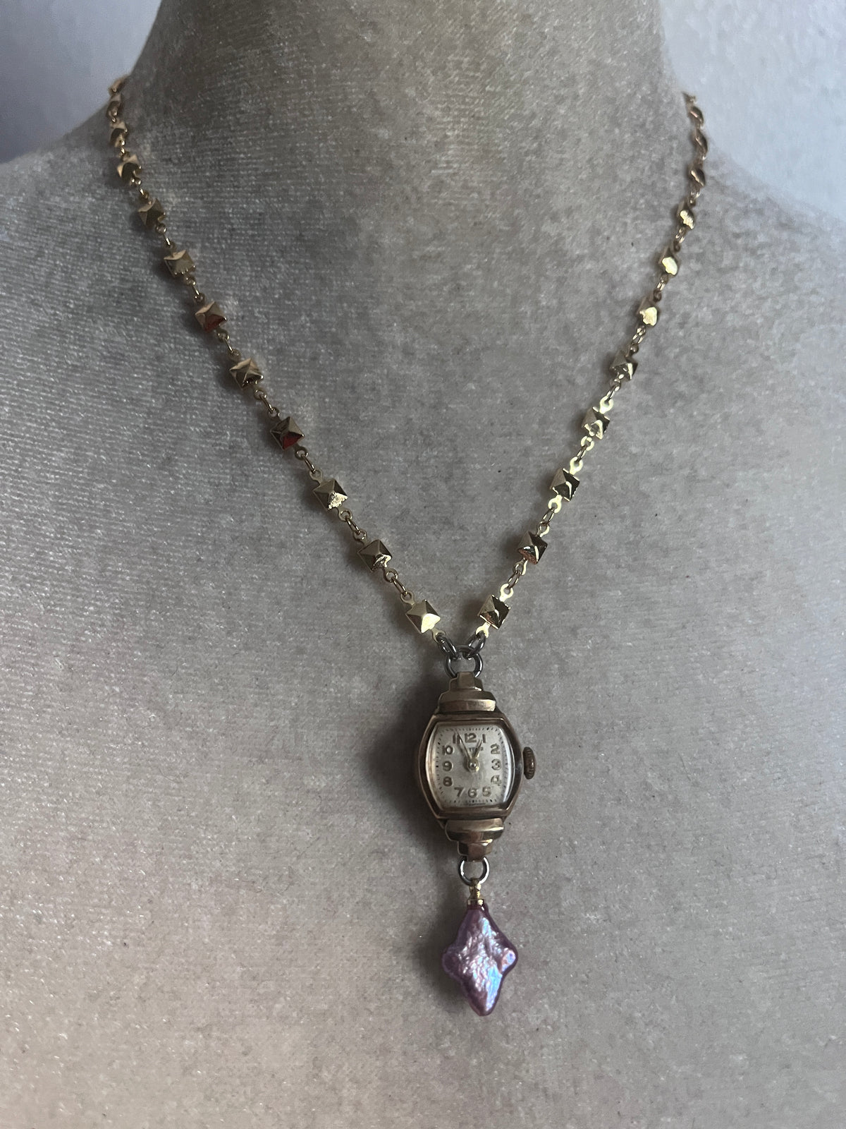 Fresh water pearl watch necklace