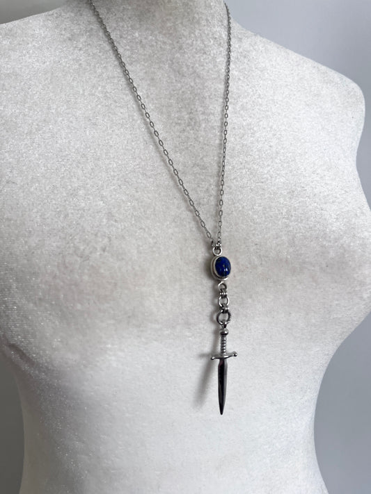 Long Lapis Sword Necklace