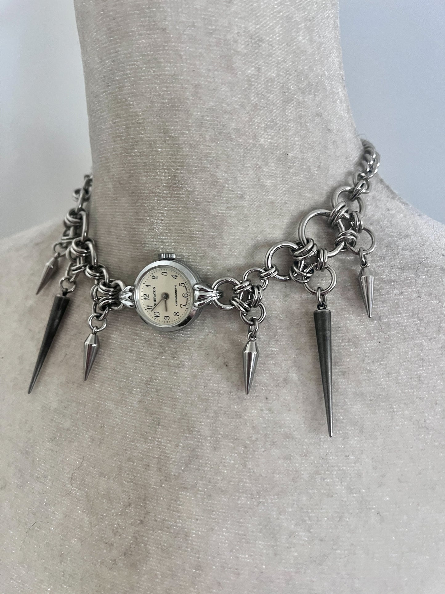 The Spiked watch choker