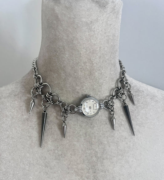 The Spiked watch choker