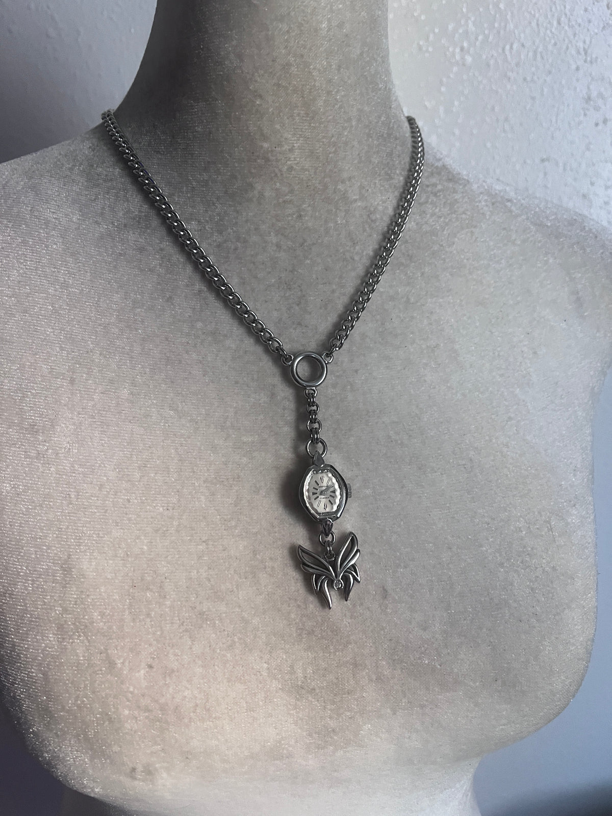 Butterfly watch lariat