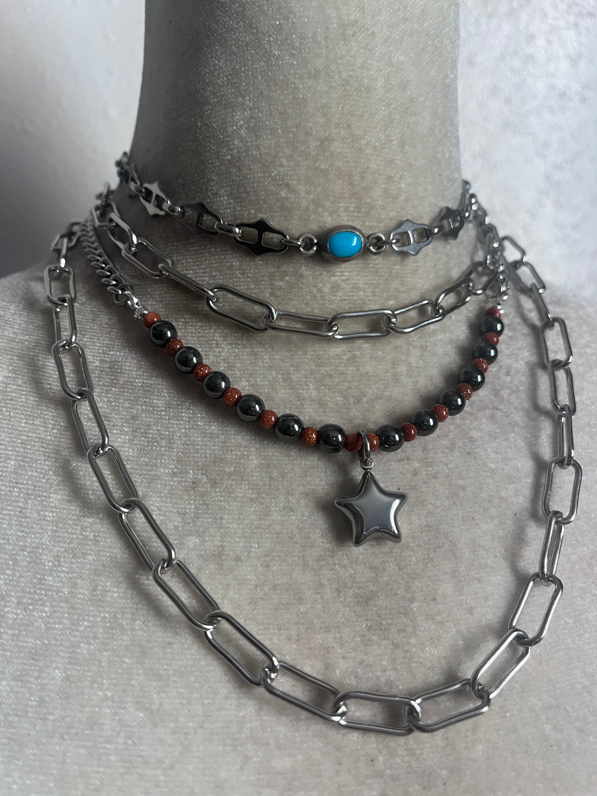 Sand stone silver star stack