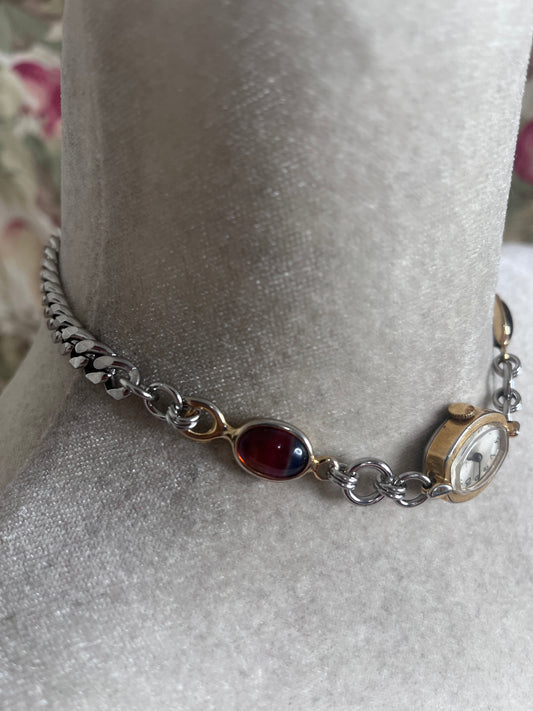Watch choker with Rainbow Glass charms