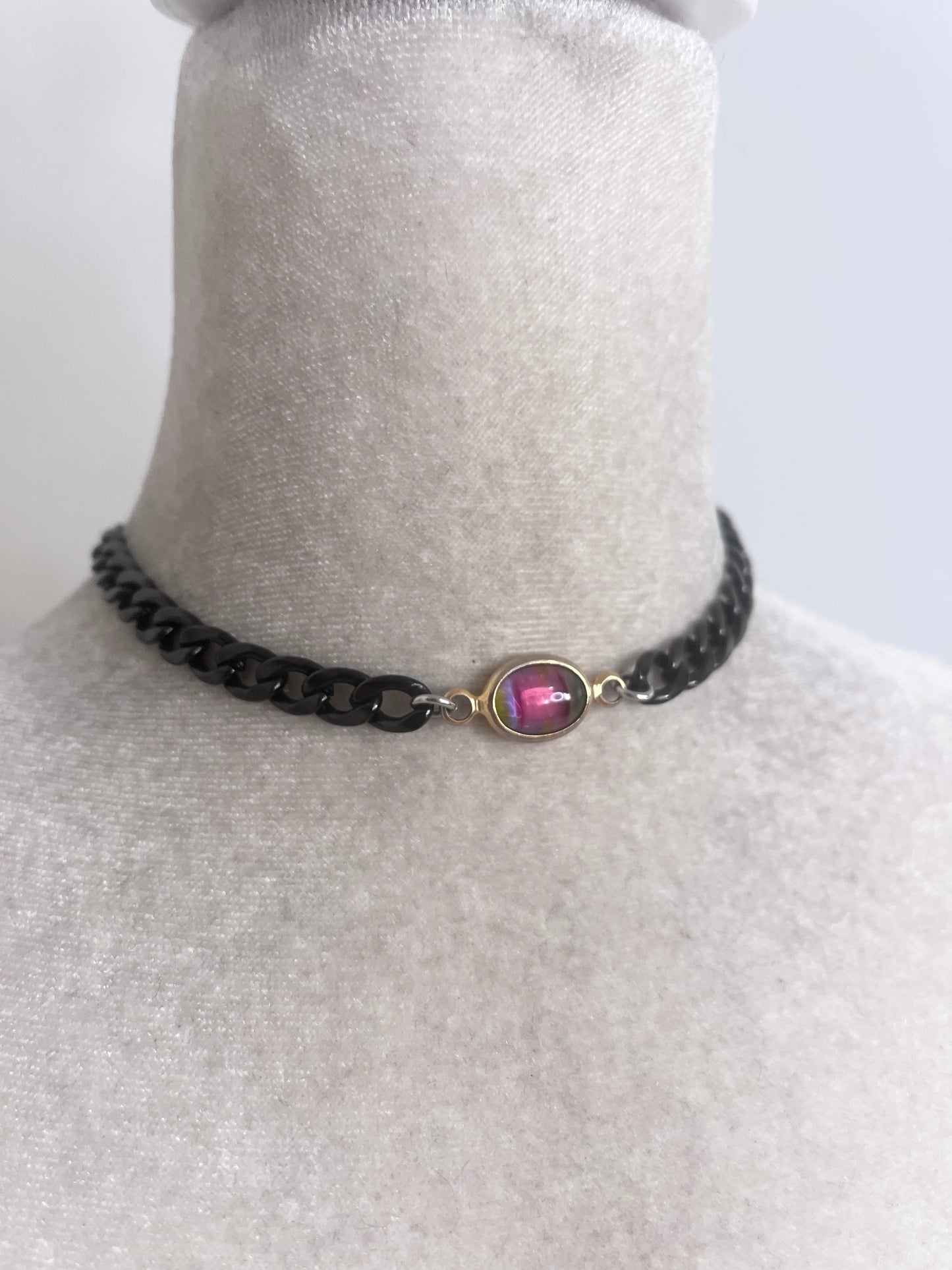 Vintage Rainbow Glass choker