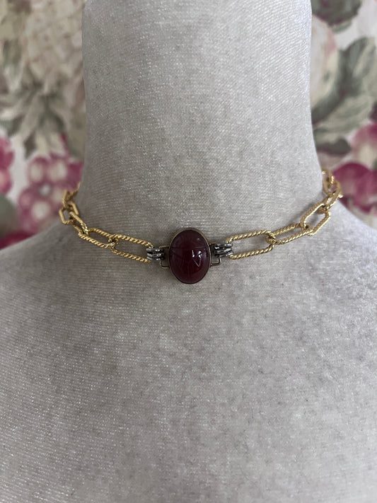 Red Scarab choker