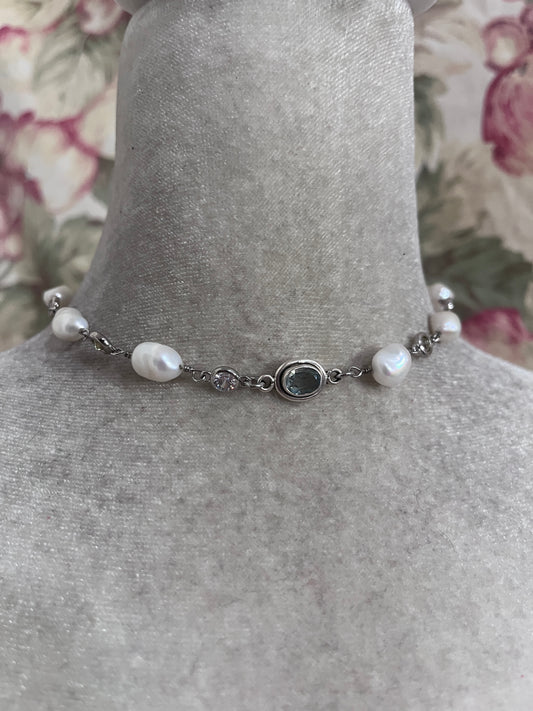 Aquamarine dream and freshwater pearls ￼