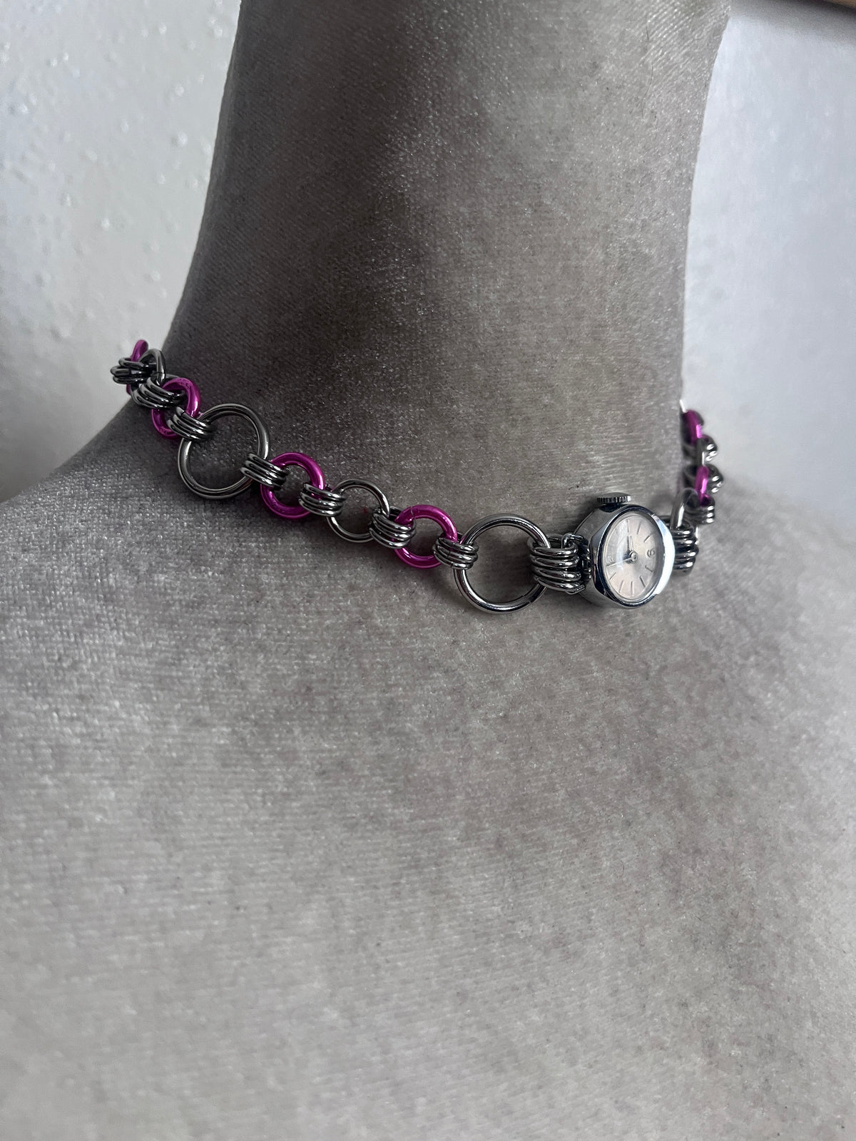 Watch choker pink O rings