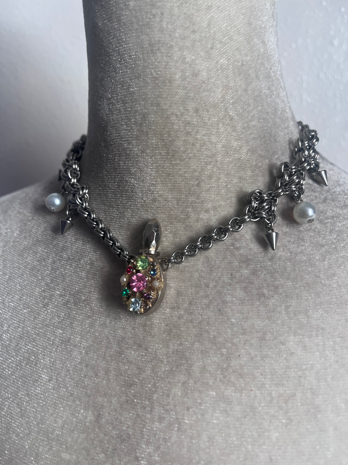 Perfume bottle chainmail choker