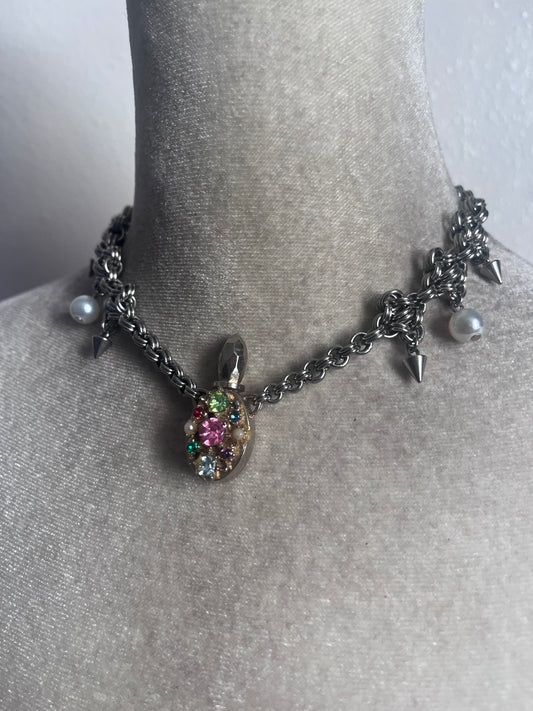 Perfume bottle chainmail choker