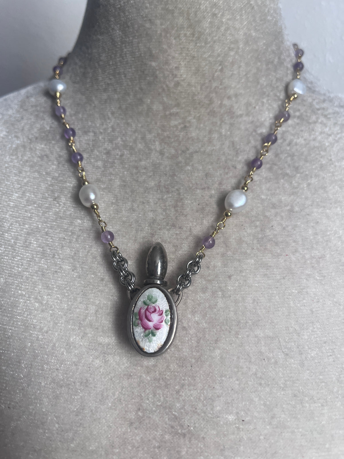 Little Rose perfume bottle necklace