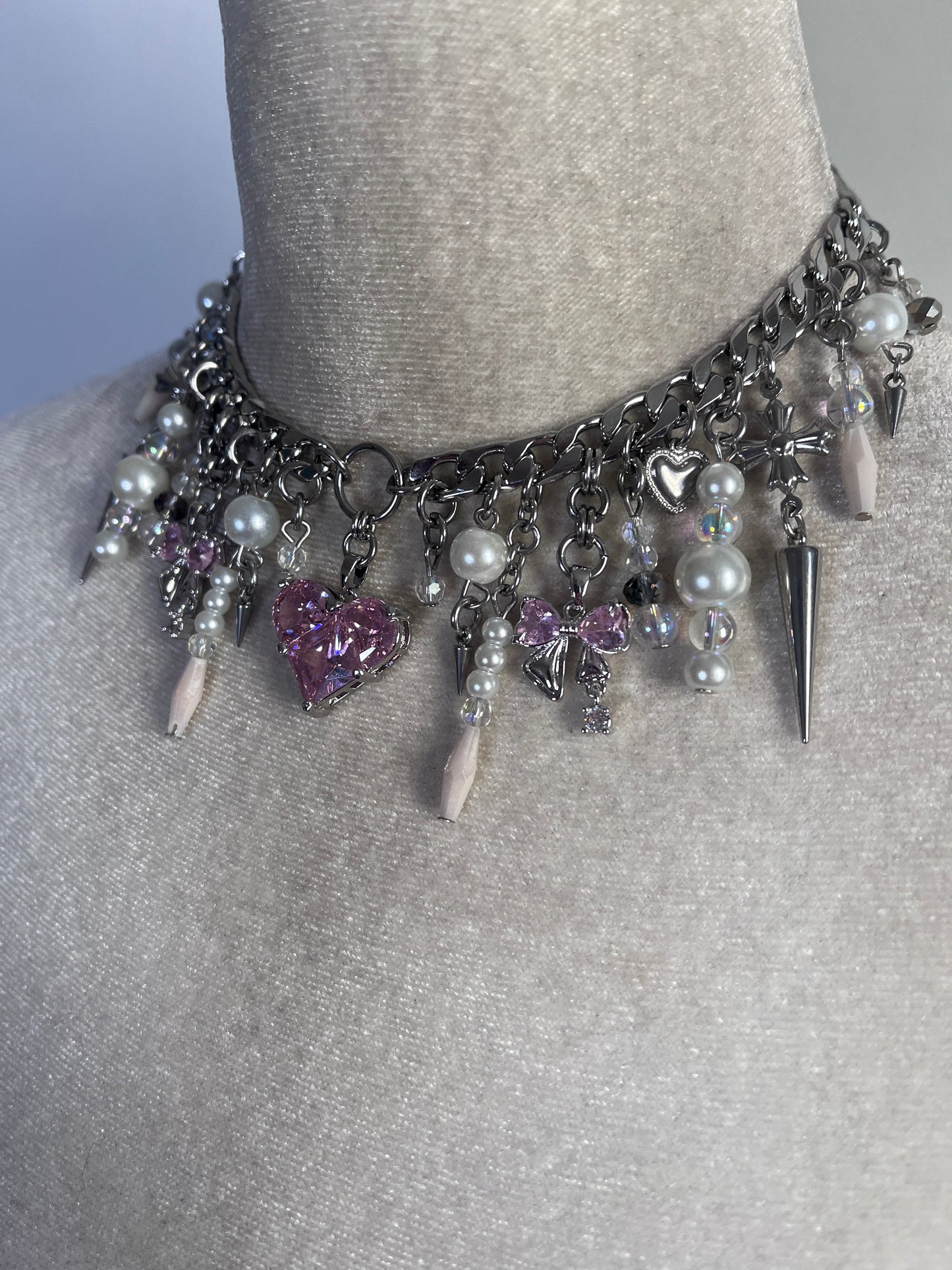 Icy Heart charm choker