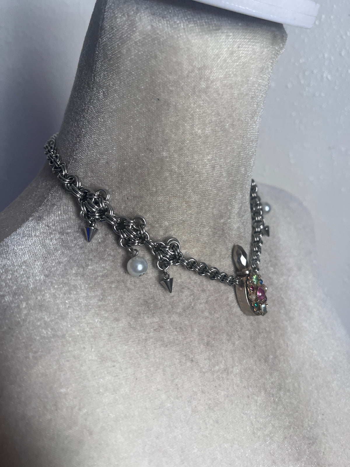 Perfume bottle chainmail choker