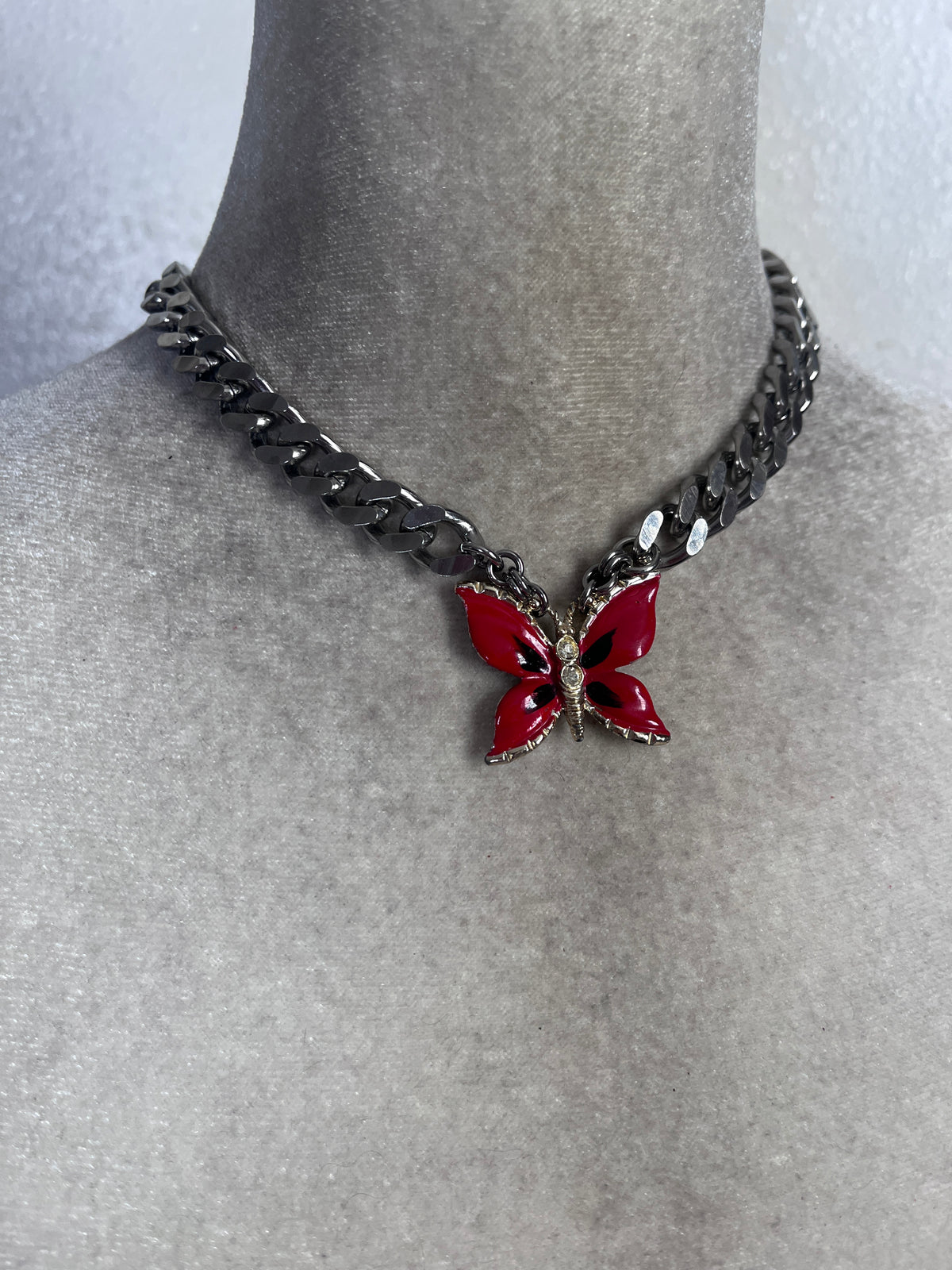 Red butterfly choker