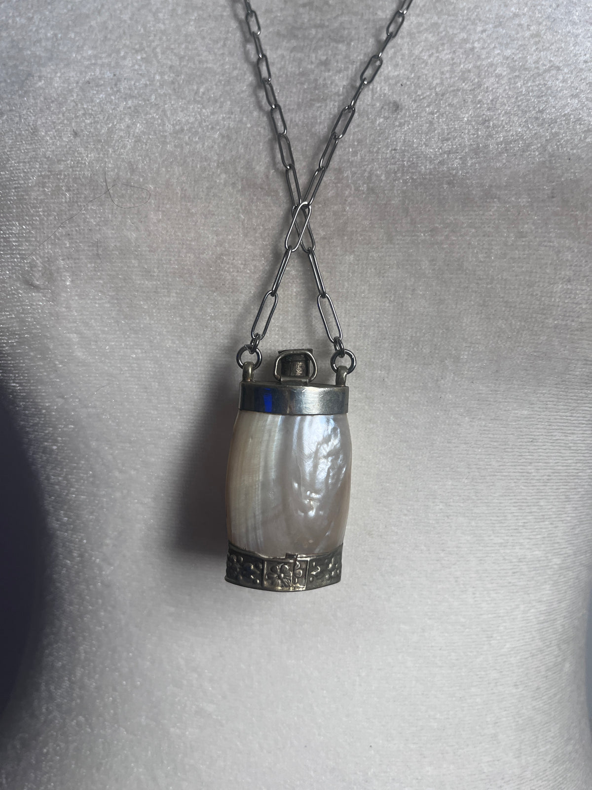 Mother of Pearl perfume bottle necklace