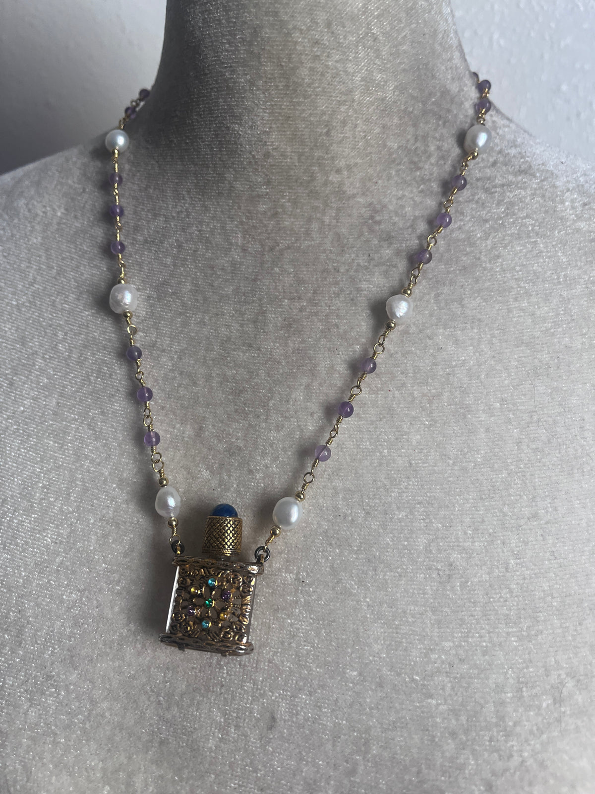 Little perfume bottle necklace