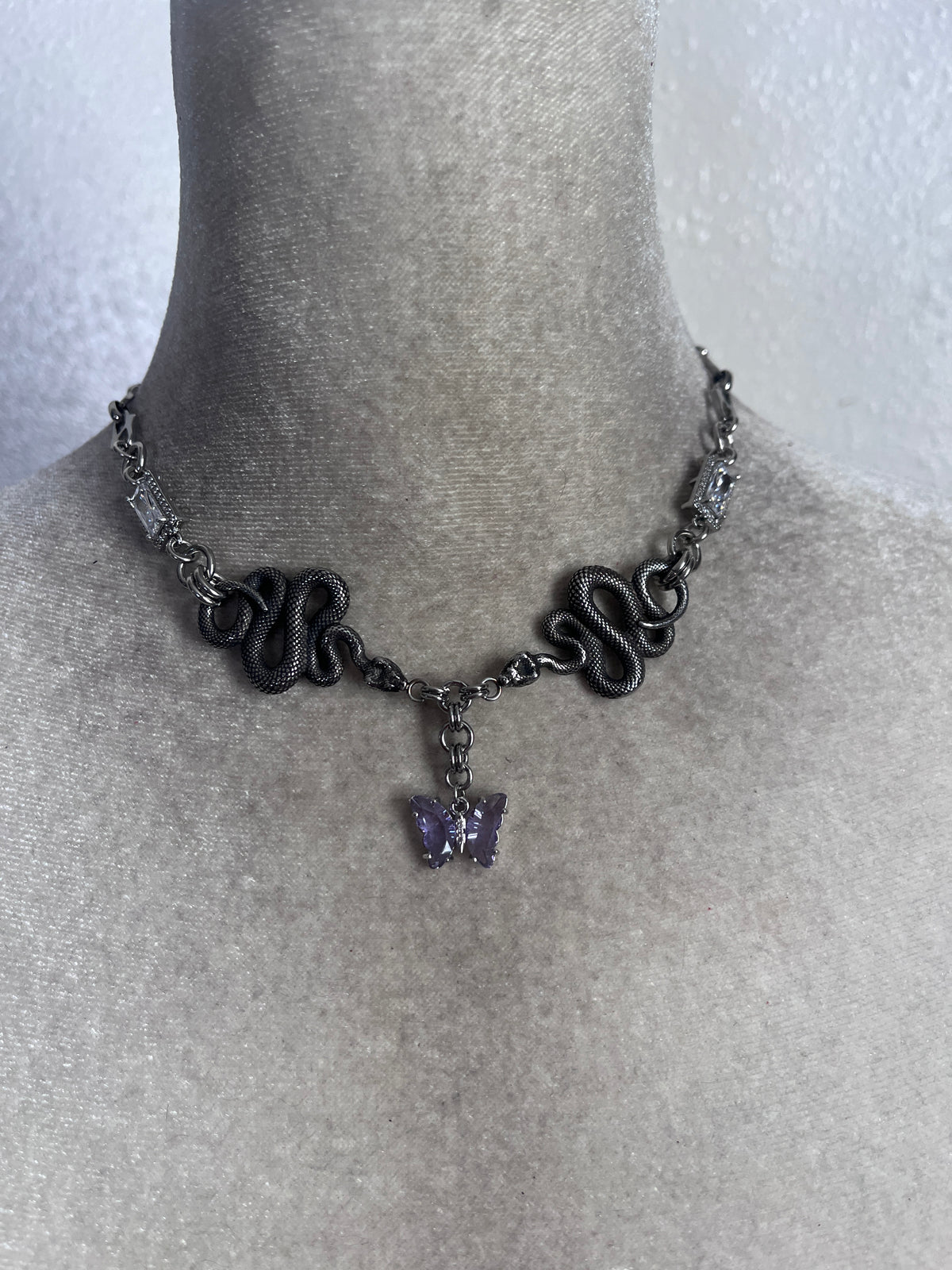 Butterfly & the snakes choker