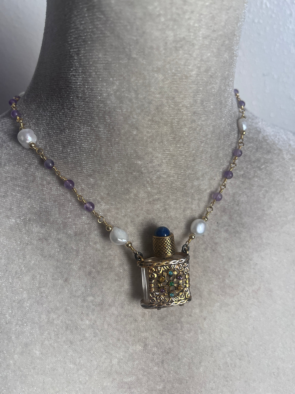 Little perfume bottle necklace