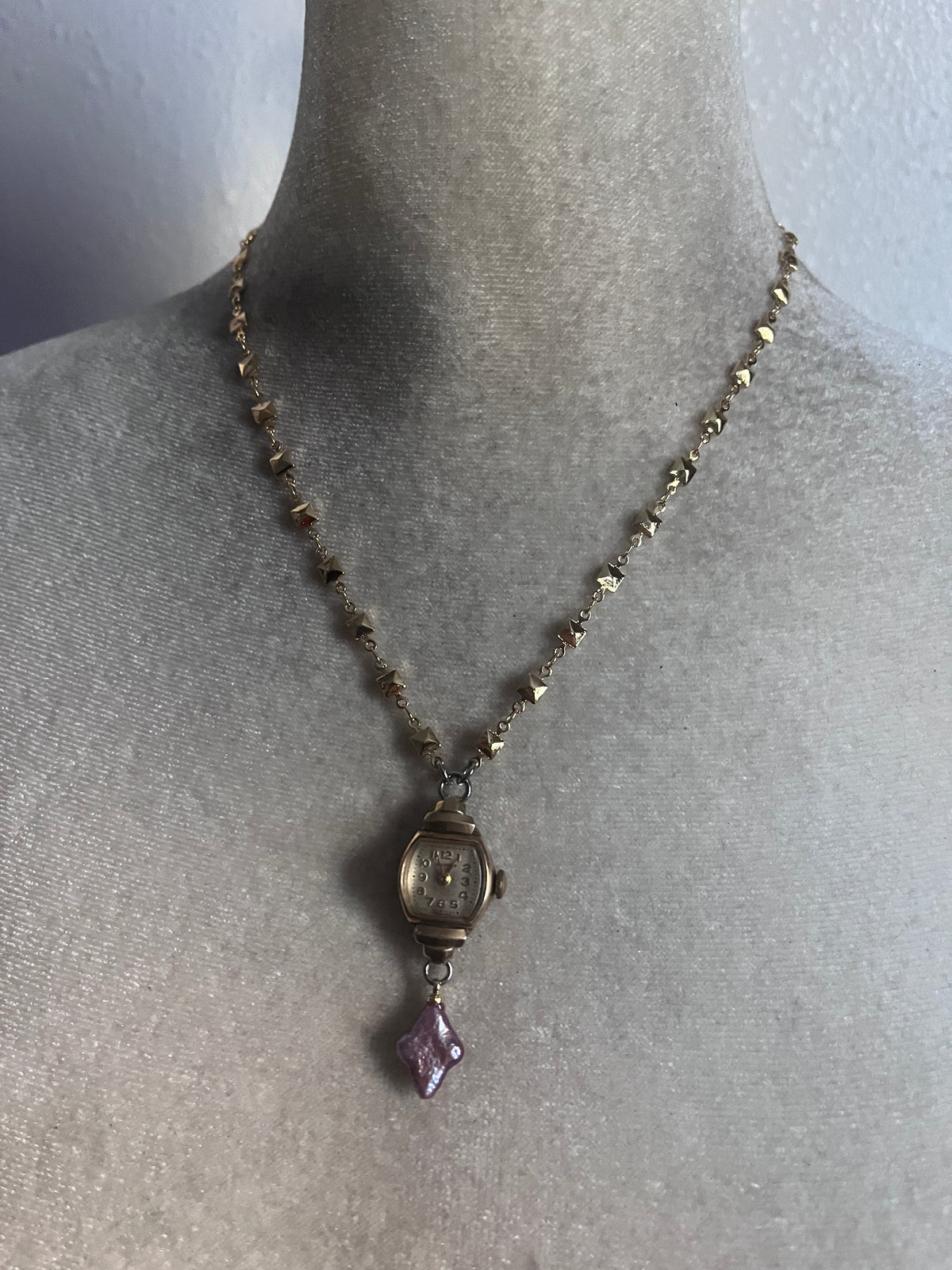 Fresh water pearl watch necklace