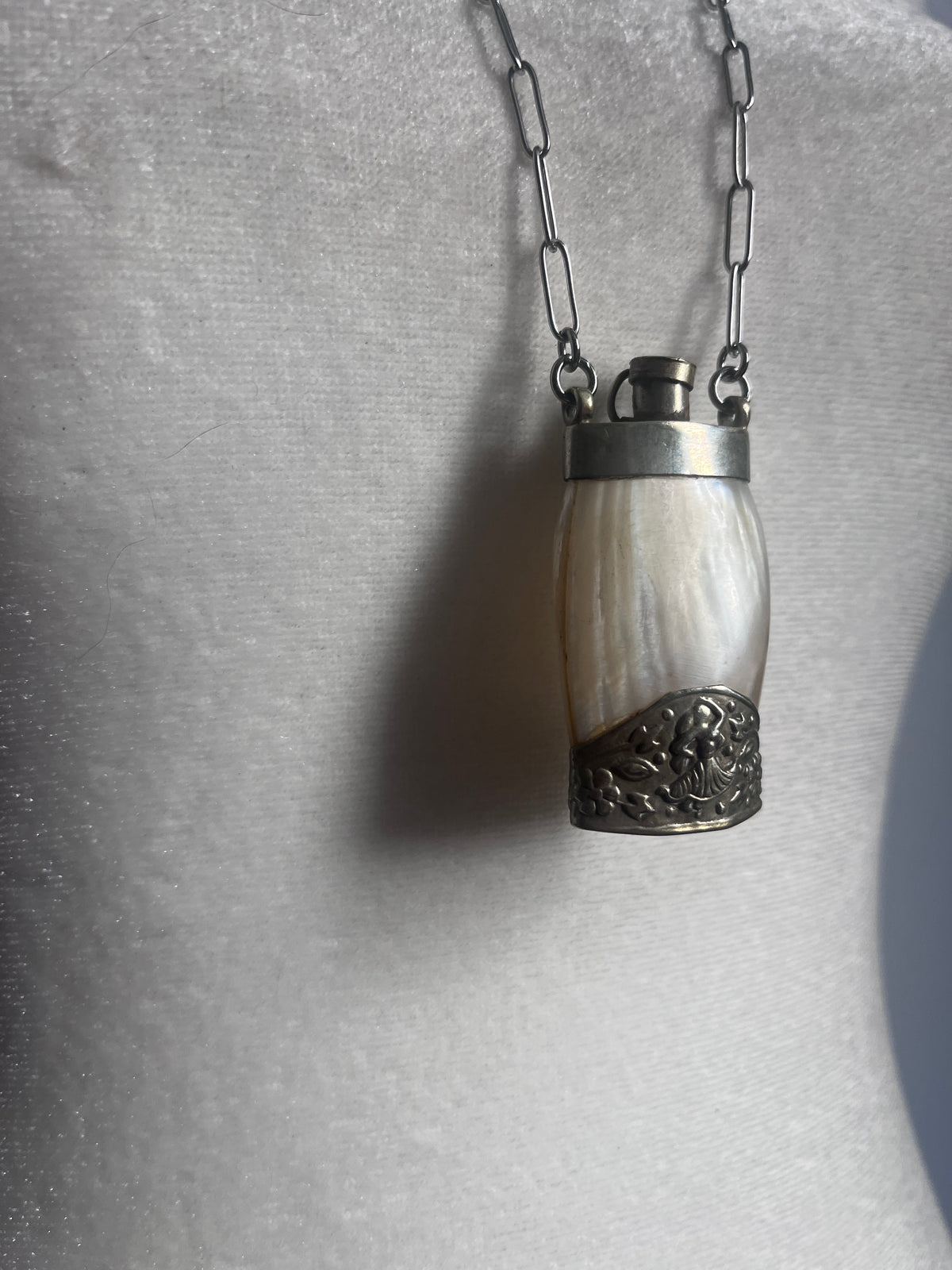 Mother of Pearl perfume bottle necklace