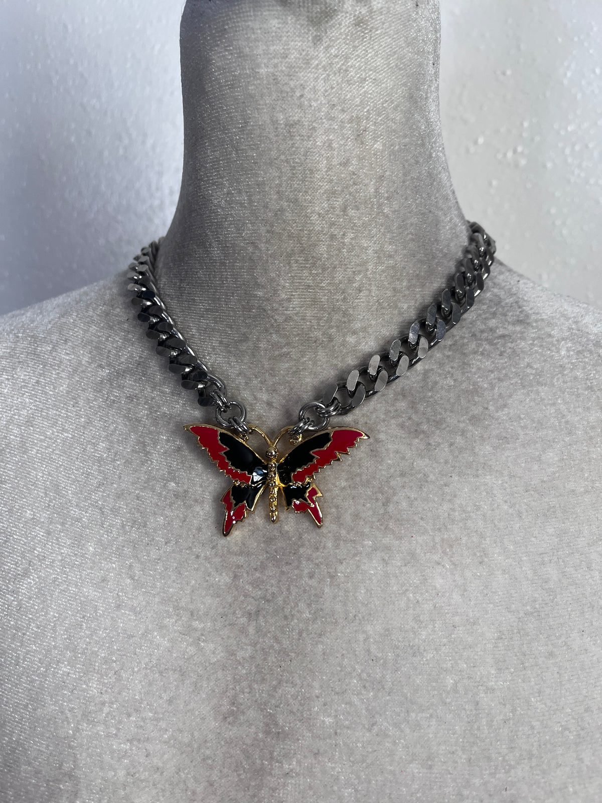 Red & Black butterfly choker