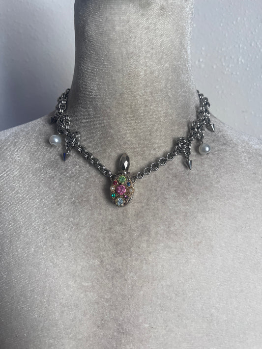 Perfume bottle chainmail choker