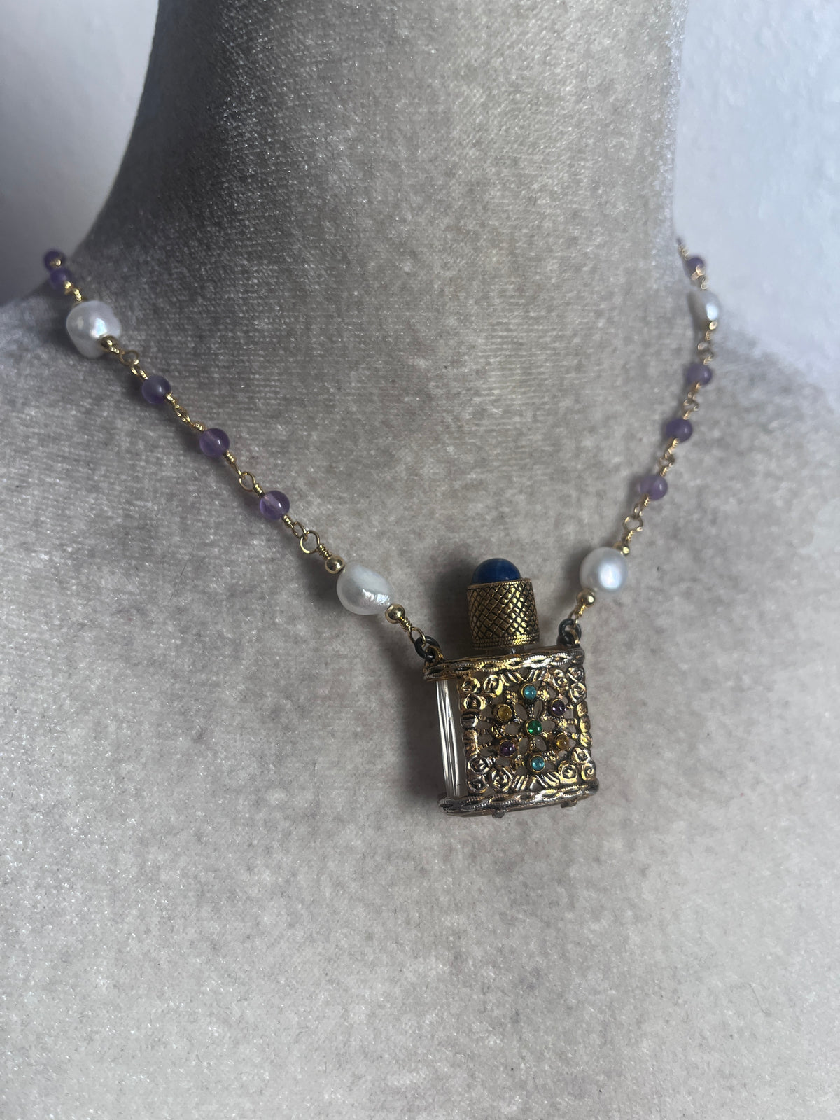 Little perfume bottle necklace