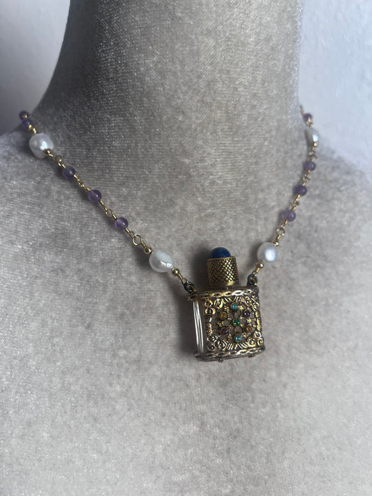 Little perfume bottle necklace