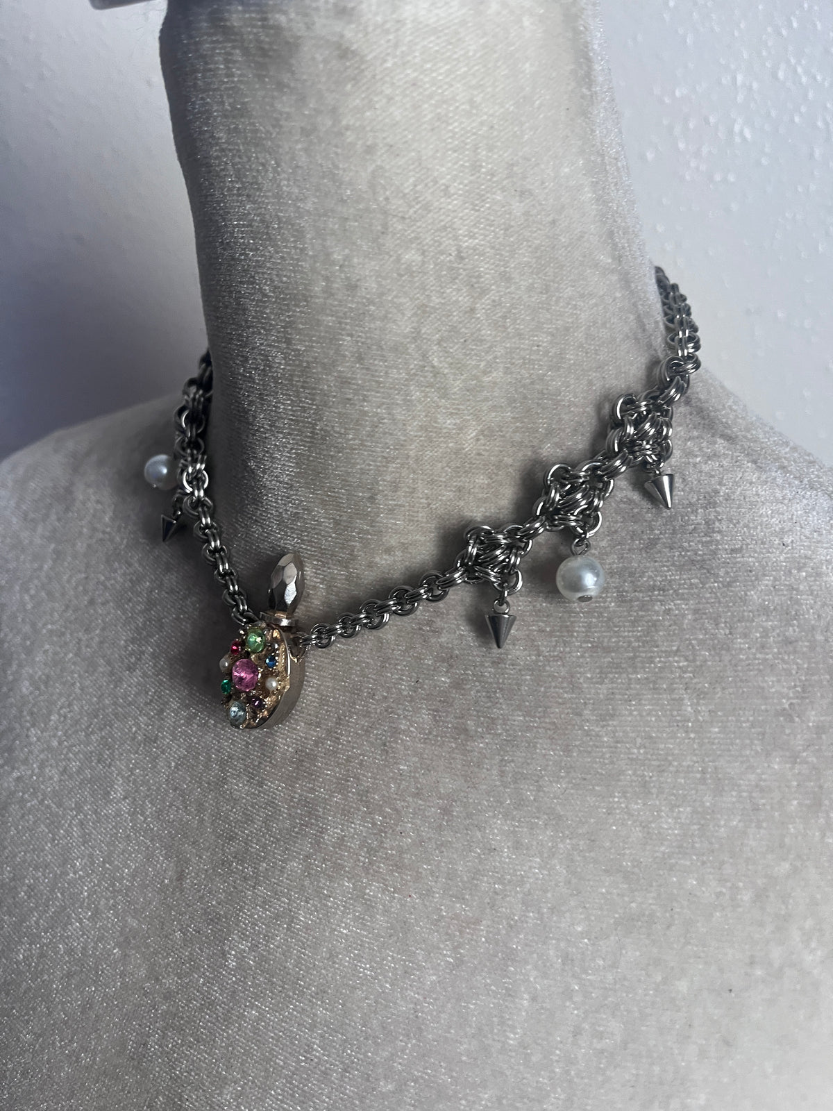 Perfume bottle chainmail choker