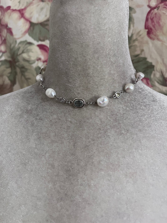 Aquamarine dream and freshwater pearls ￼