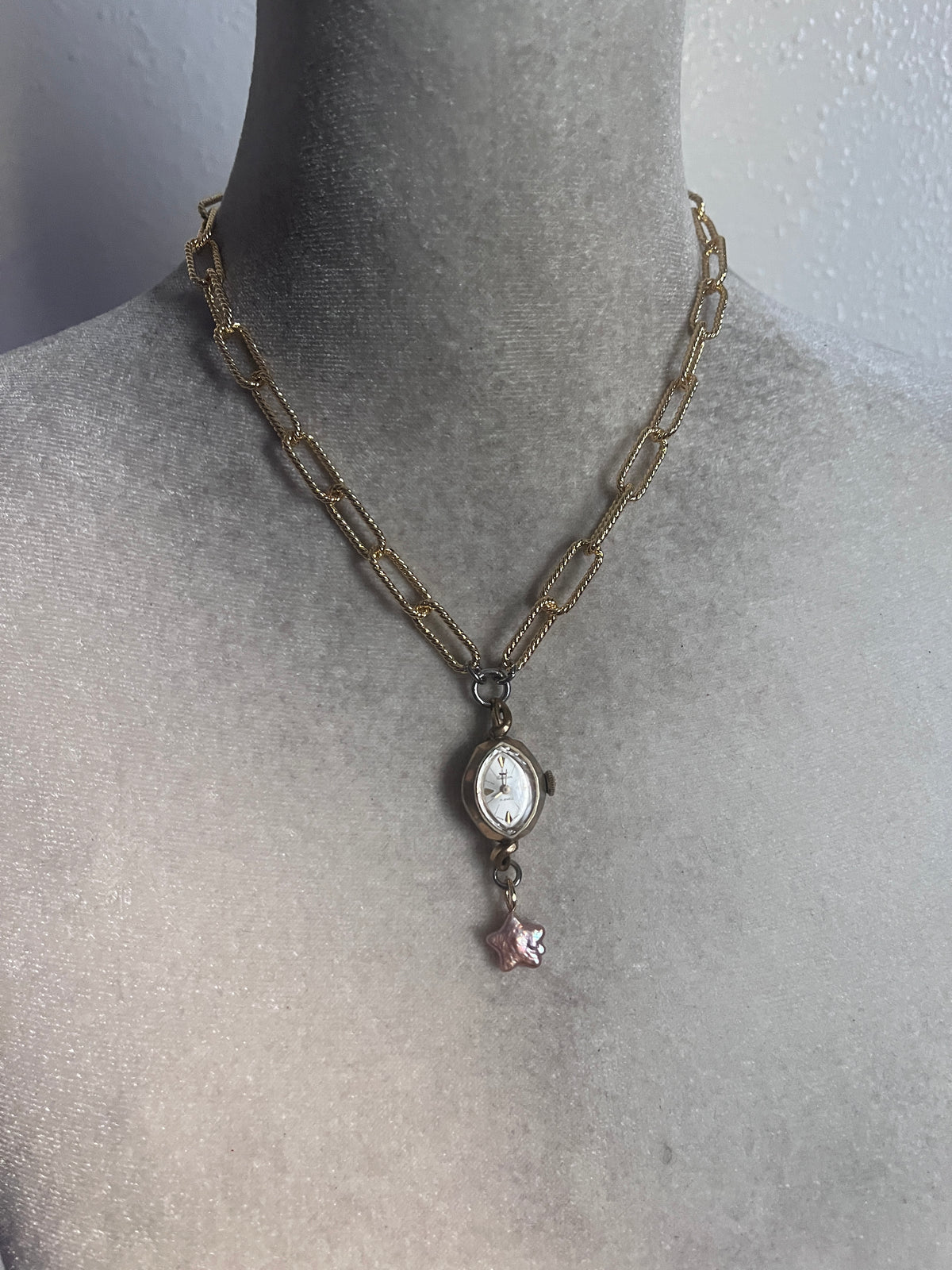 Star pearl watch necklace