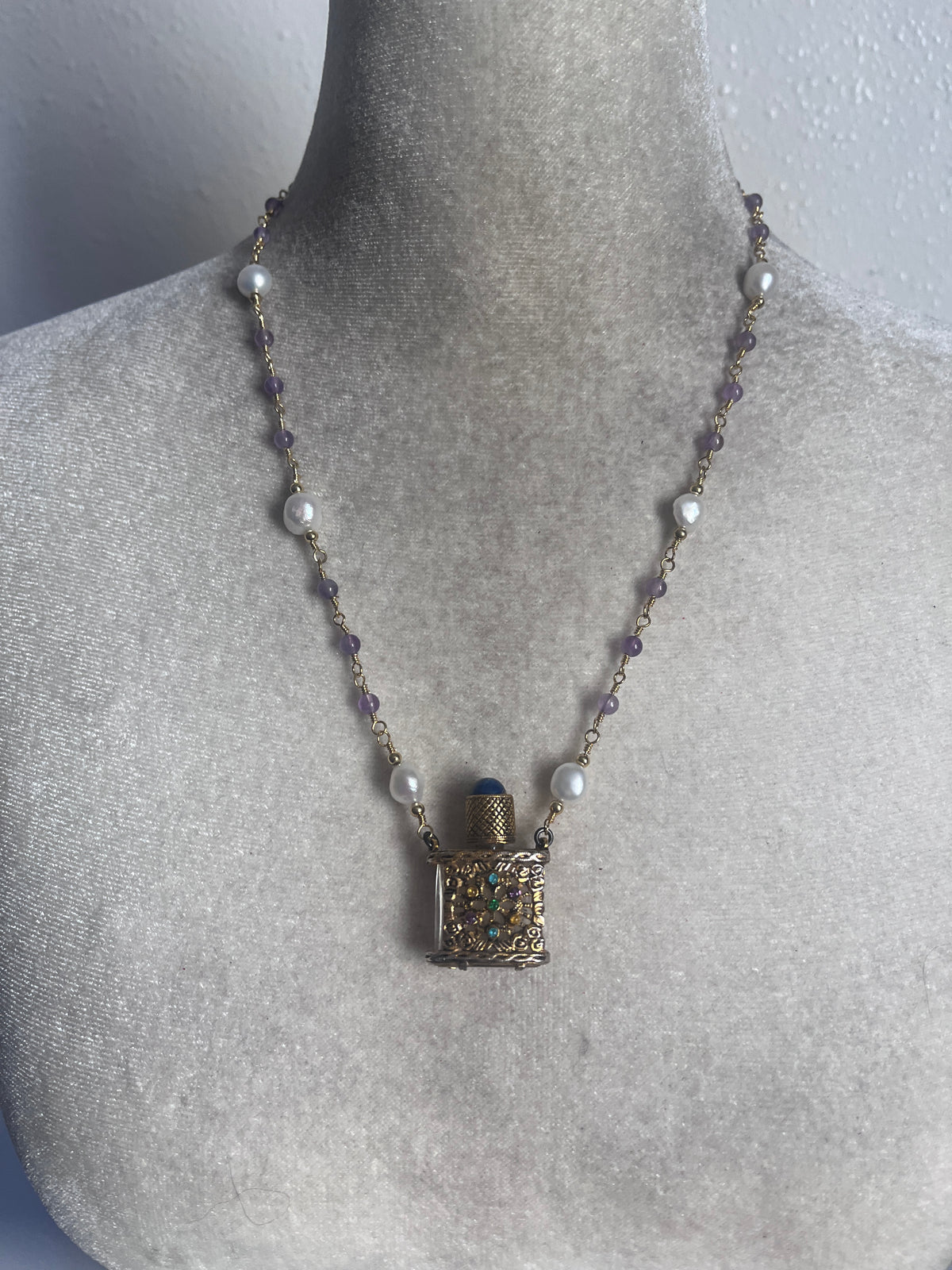 Little perfume bottle necklace