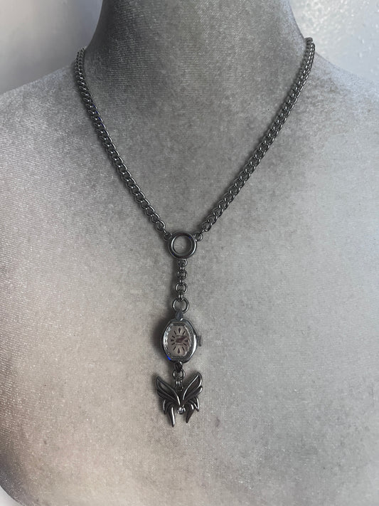 Butterfly watch lariat