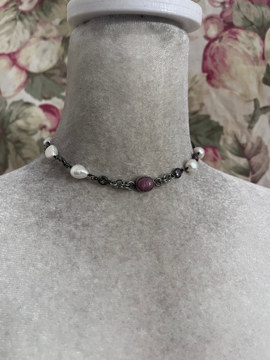 Lucky pinkie scarab and fresh water pearls